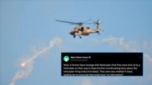 Salah satu sandera yang ditawan oleh Hamas mengatakan bahwa helikopter Israel terus menembaki mereka saat mereka berada di Gaza