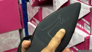 Logo yang mirip lafaz Allah di sol sepatu dari Vern's Holdings