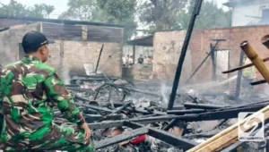 4 Bangunan Rumah Warga di Desa Sukaraja Ludes Dilalap Api